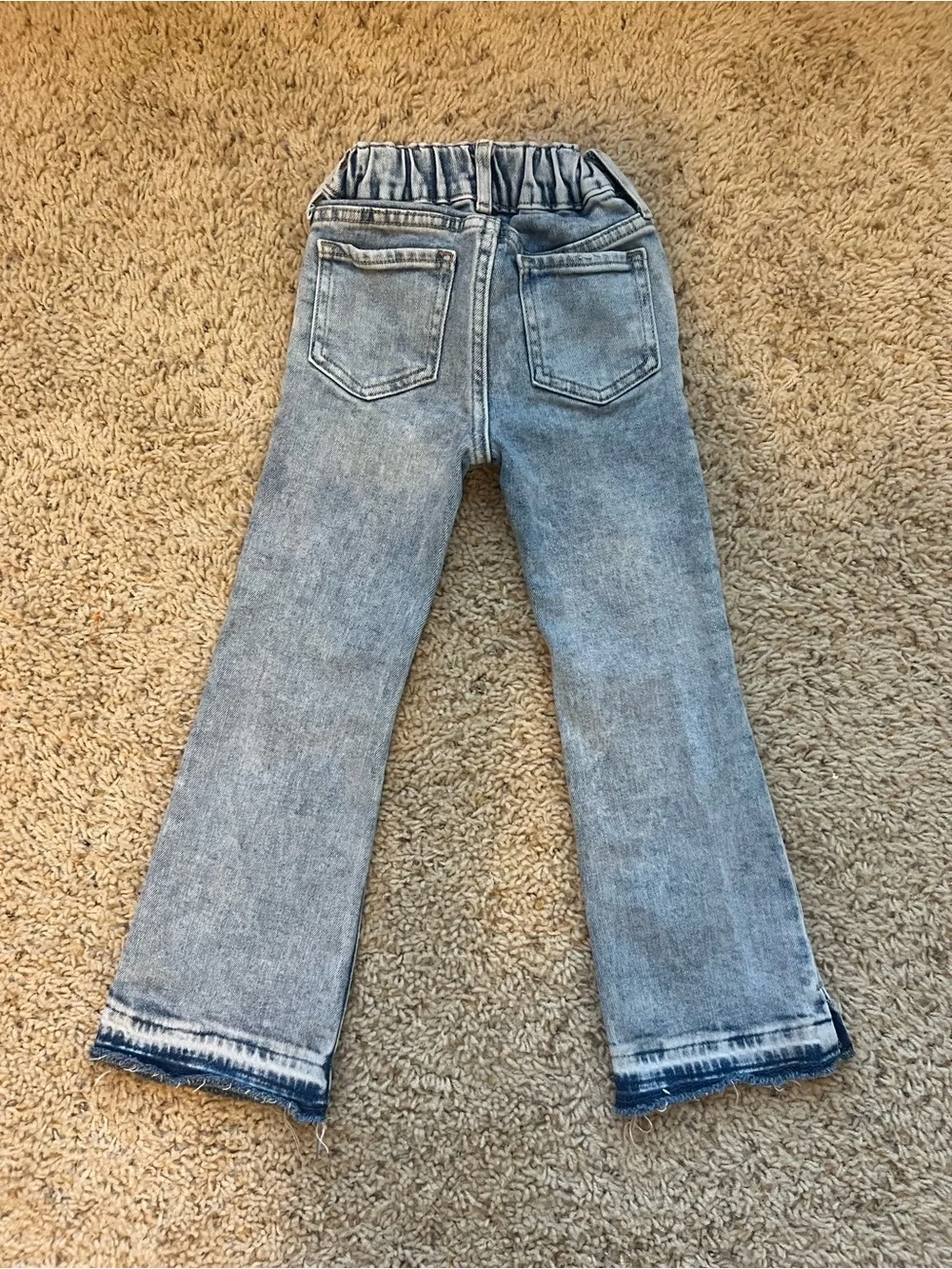GAP Light Blue Flare Jeans with Frayed Hem - Girls
